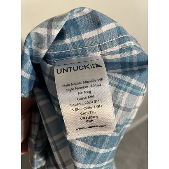 Lot Of 3 Untuck It Shirt Men M Short & Long Sleeve Button Up Print Casual - Picture 14 of 16